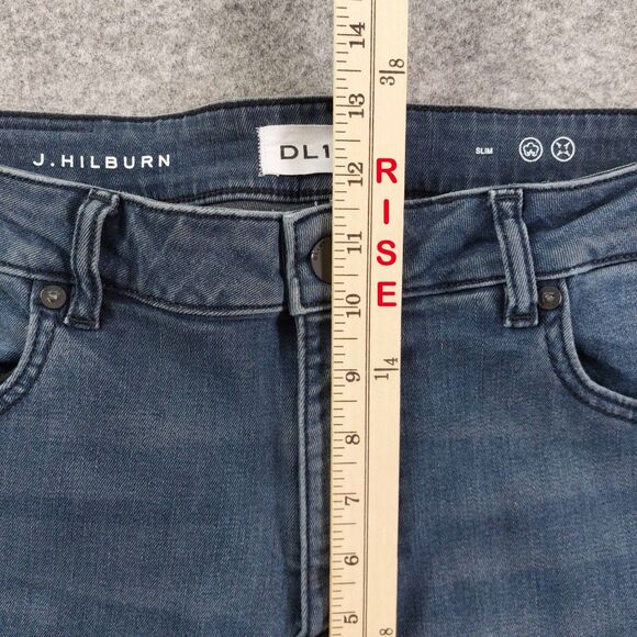 DL1961 x J. Hilburn Men’s Slim Fit Jeans Blue 35 Stretch Denim Lightweight - Picture 8 of 12